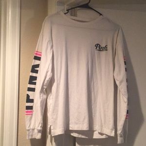 White long sleeve open back shirt